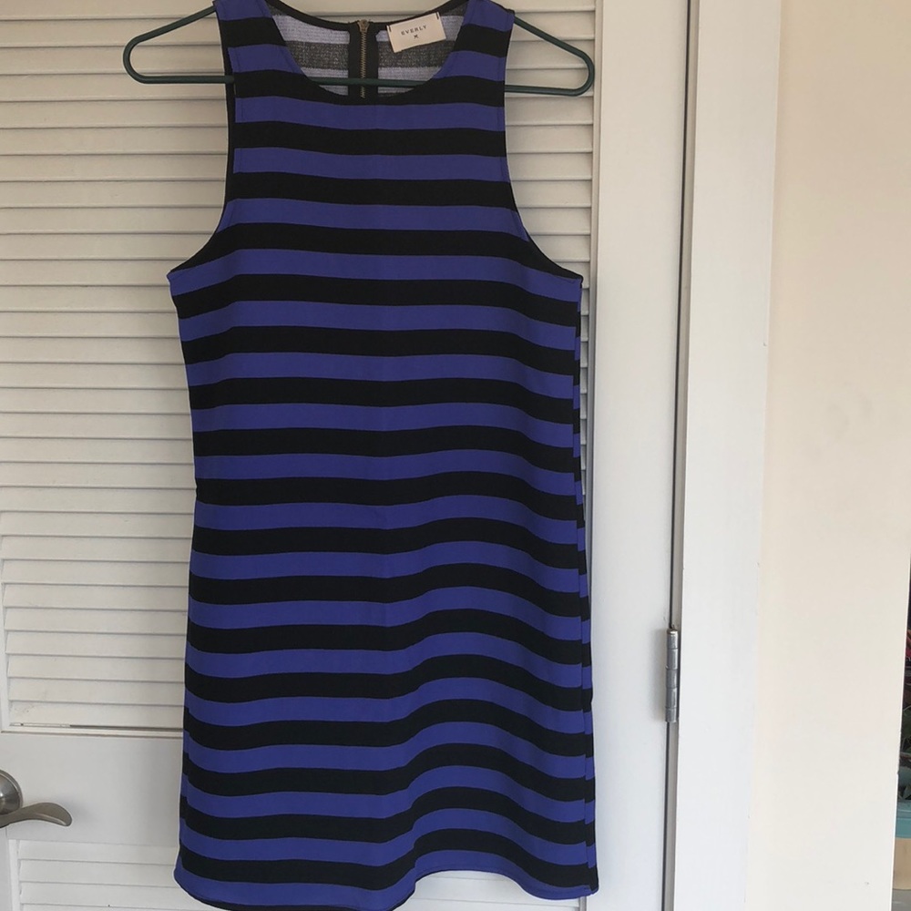 Black/Blue Striped Shift Dress
